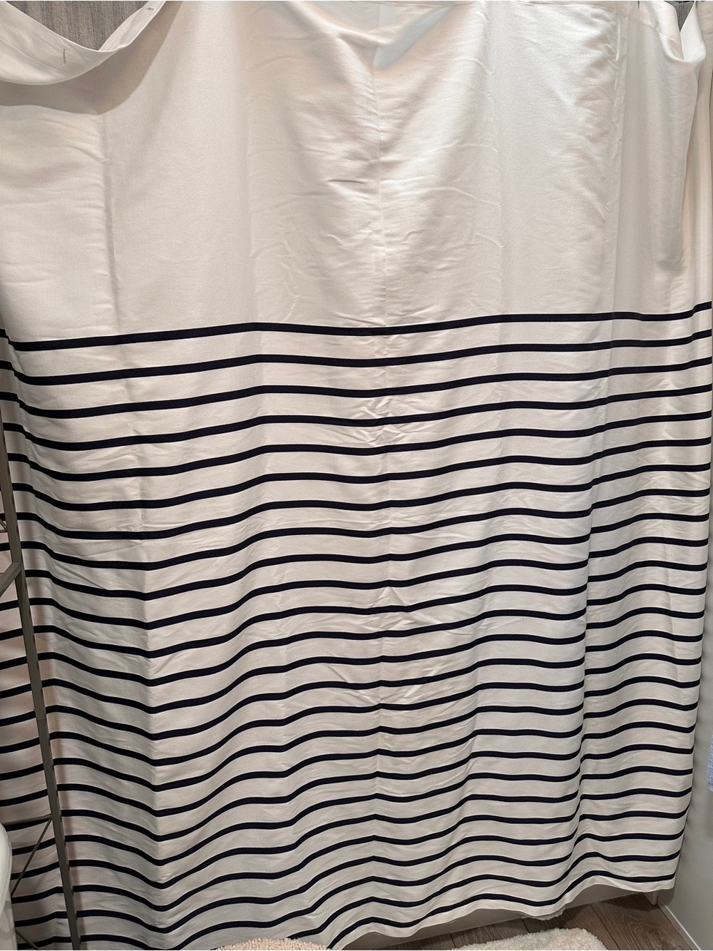 Harbour Stripe Shower Curtain kate spade new york White/Navy 72x72 Machine Wash